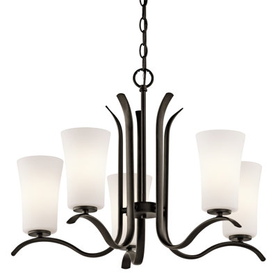 Lustre classique à 5 lumières avec abat-jour Armida