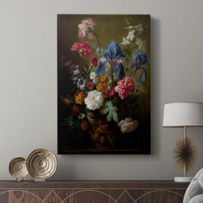 Demure Dutch Floral I -Custom Wrapped Gallery Cavas