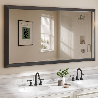 Miroir de salle de bain rectangulaire en aluminium à cadre large