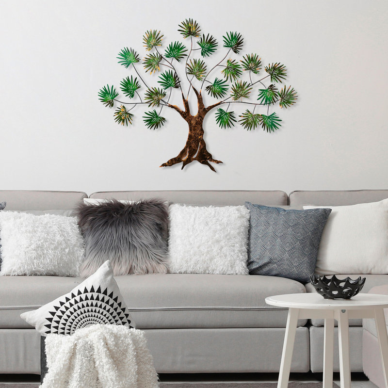 Traditional Wall Decor on Metal, Green/Brown