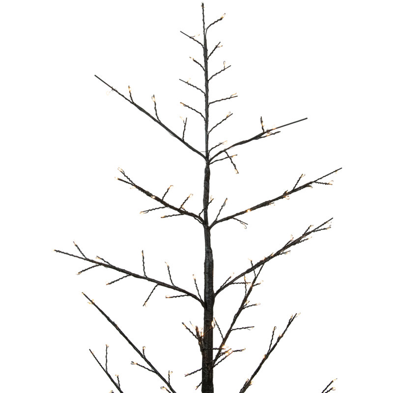 7' Matte Black LED Lighted Tree