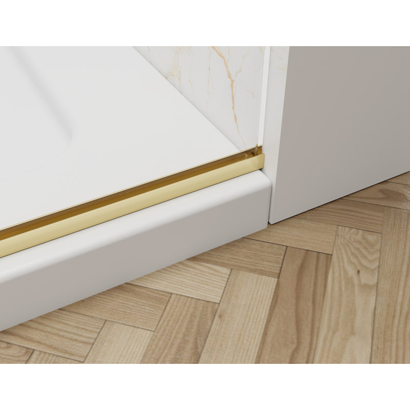 Cabine de douche rectangulaire coulissante sans cadre de l 56 à 60 po x H 76 po x P 32 po, portes de douche avec verre trempé ANSI / SGCC, quincaillerie en acier inoxydable