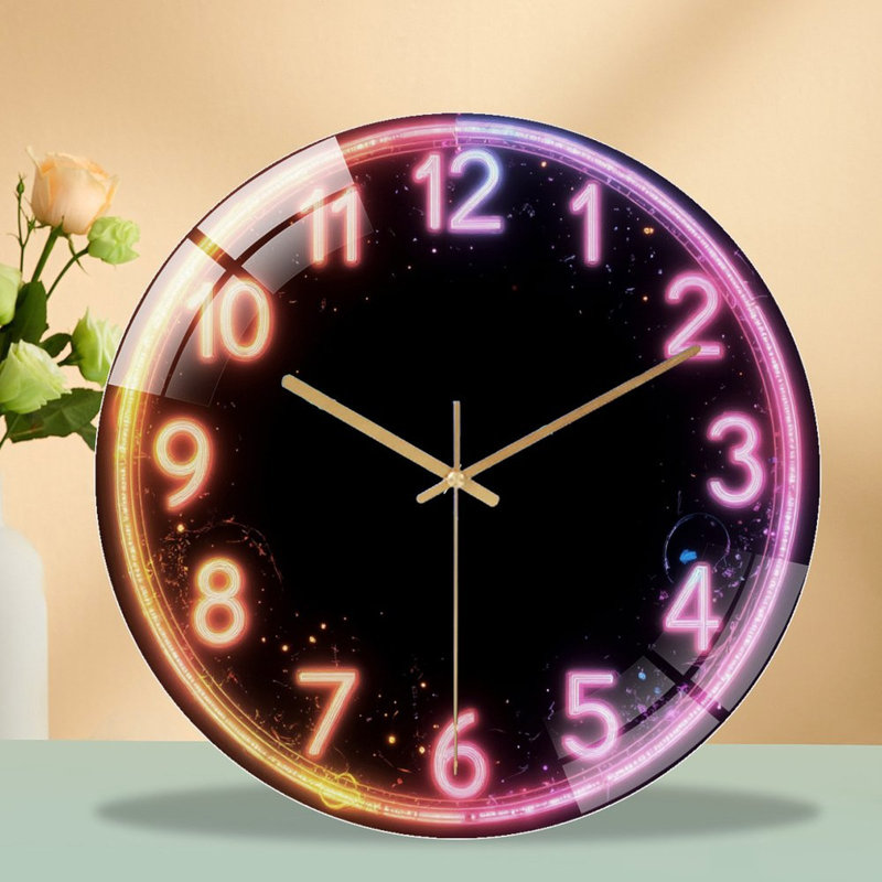 Horloge murale en verre Neon