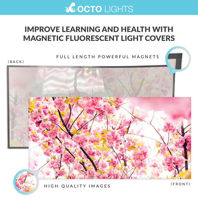 Flower - Couvercle de lampe fluorescente magnétique pour plafonniers de classe - 2 x 4 - par Octo Lights