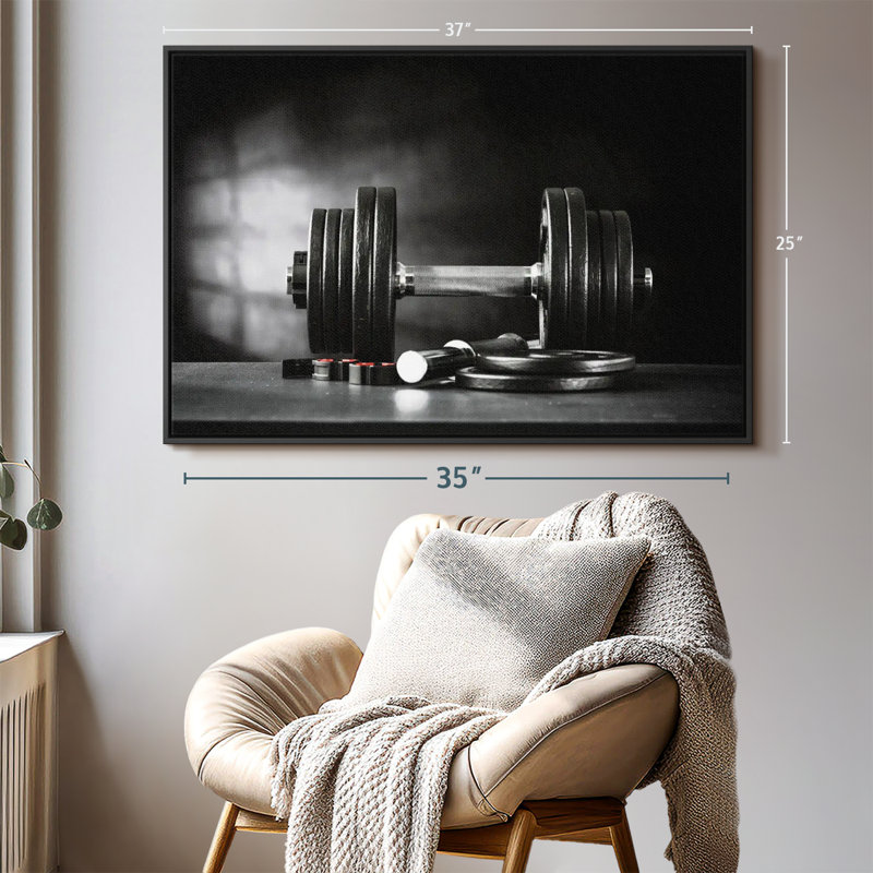 «Let's Lift Dumbbells Wall Art», H 25 po x l 37 po