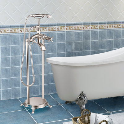 Floor Mounted Clawfoot Tub Faucet Trim
