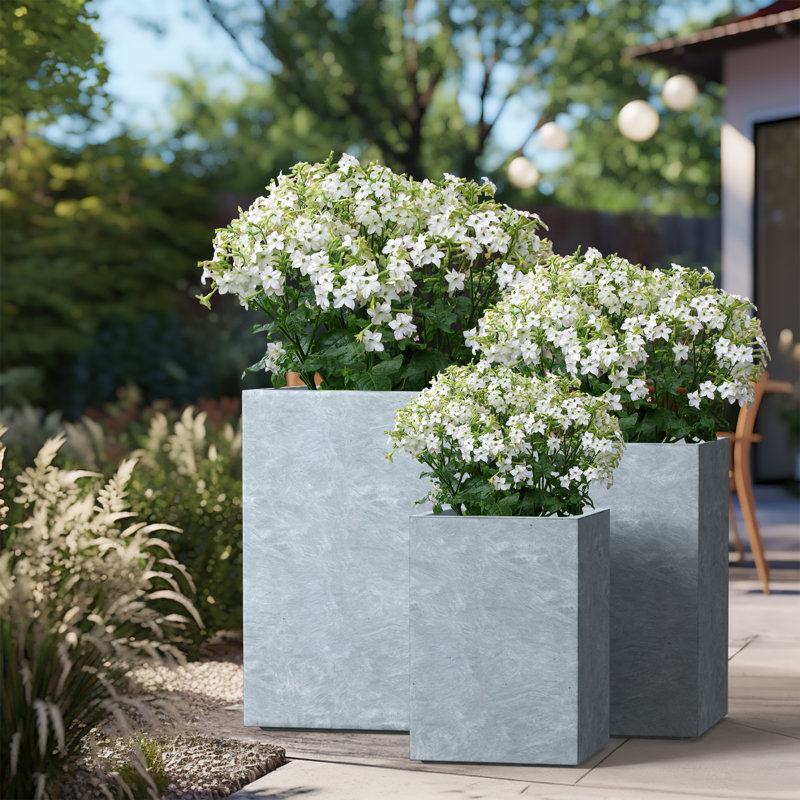 Ineshia Handmade Planter Box, Soft Slate