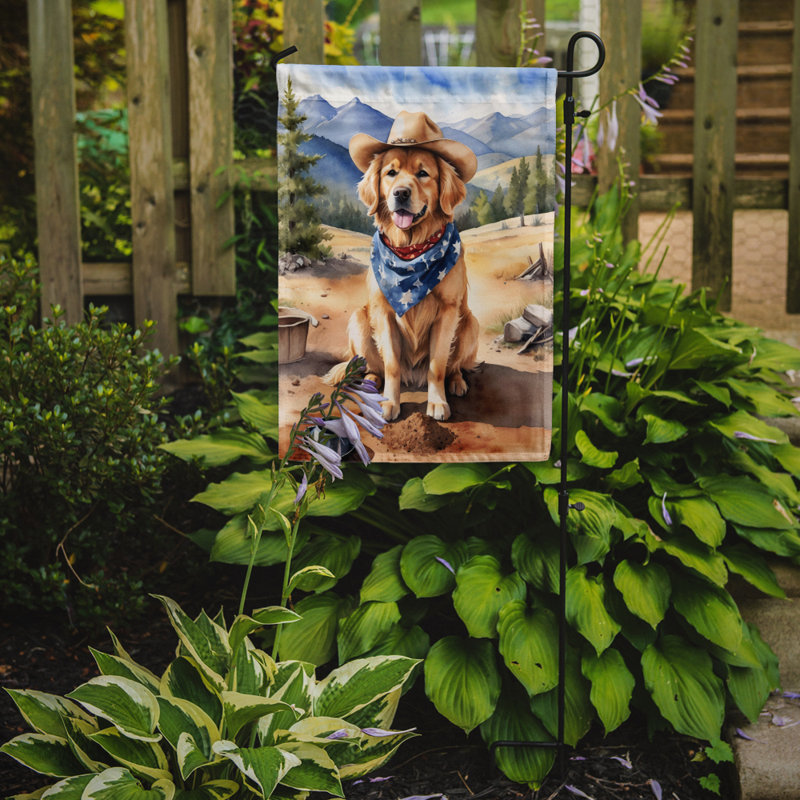 Drapeau Cowboy Welcome Garden, Golden retriever