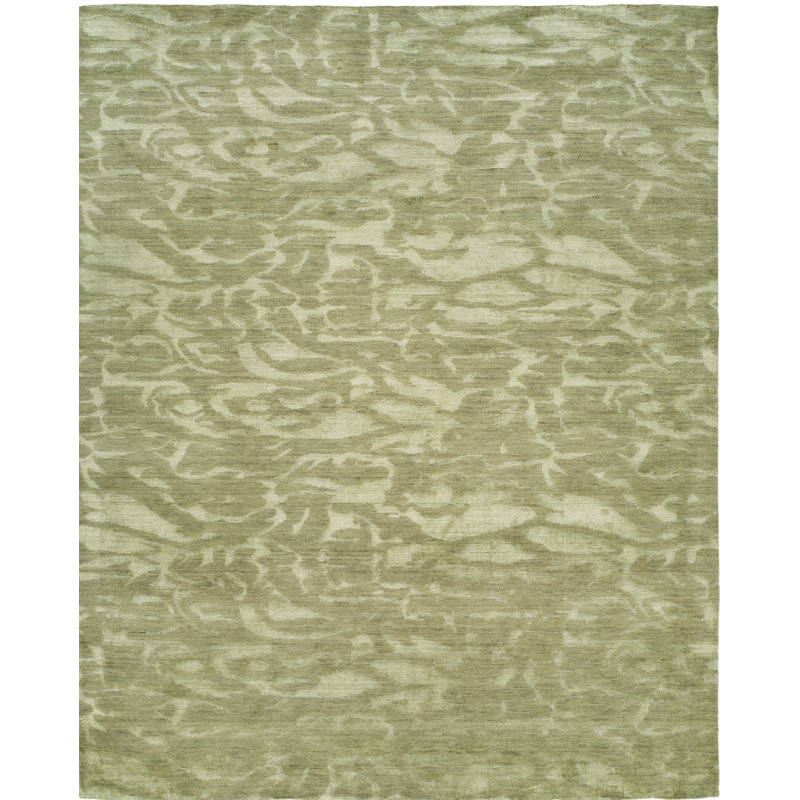 Abstract Area Rug in Grayish Green, 2' x 3'