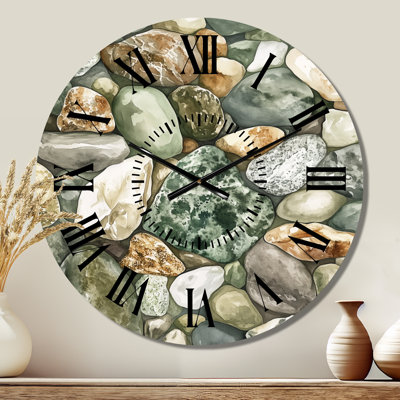 Moss Stones from the Forest Floor - Zen Silent Metal Wall Clock