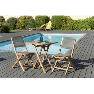 Woehler 2 - Person Teak Wood Patio Dining Set with Square Table