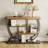 4-Tier Narrow Console Table for Living Room - Modern Industrial Sofa Table with Storage Shelves - Sturdy Wood & Metal Frame - Space-Saving Accent Furniture - Vintage Brown-314844419