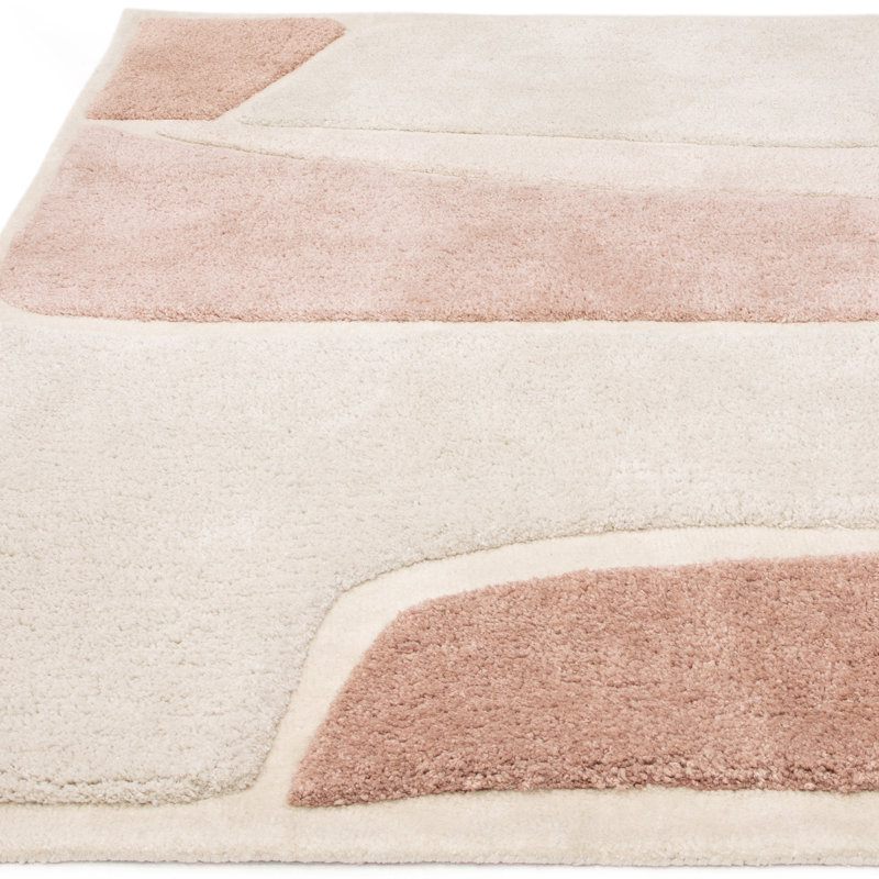 Deloyce Geometric Shapes Shag Area Rug, Rectangle 200 x 290 cm
