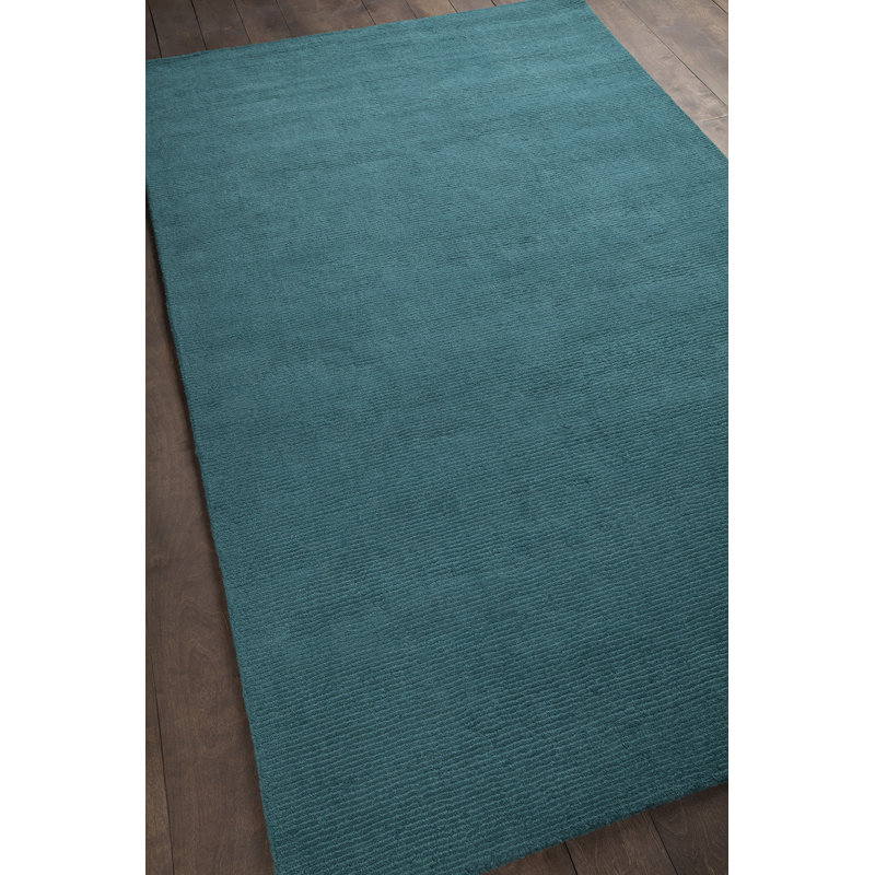 Tapis bleu en laine touffeté Griagal, 5 pi x 8 pi