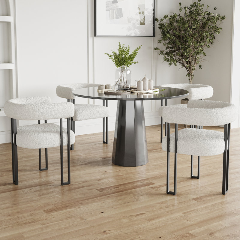 Chaises d'appoint modernes en métal, confort capitonné pour la salle à manger