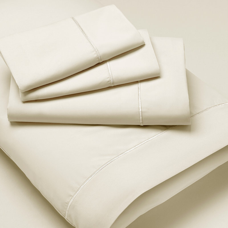 Sateen Sheet Set, Twin XL Sheet Set + Fitted Sheet + 2 Pillowcases, Beige