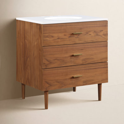 Dondi 30" Walnut Single Bathroom Vanity