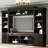 Farmhouse 4-Piece Entertainment Wall Unit Set With Bookshelf For Tvs Up To 70", Walnut TV Stand With Adjustable Shelves, Mid-Century Large Media Console With Wine Rack For Living Room-849740902