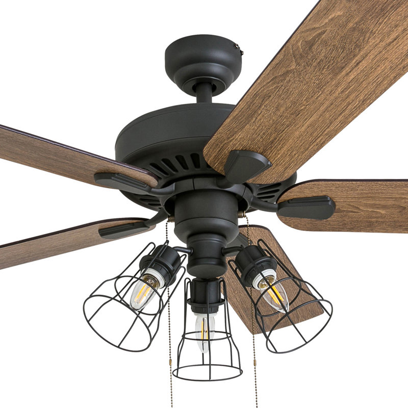 Socorro 52" Ceiling Fan with LED Light, Standard No Remote