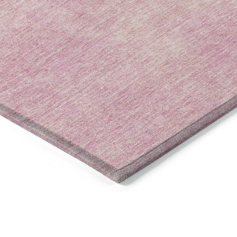Addison Pink Rectangular Washable Synthetic Area Rug 46" x 30"