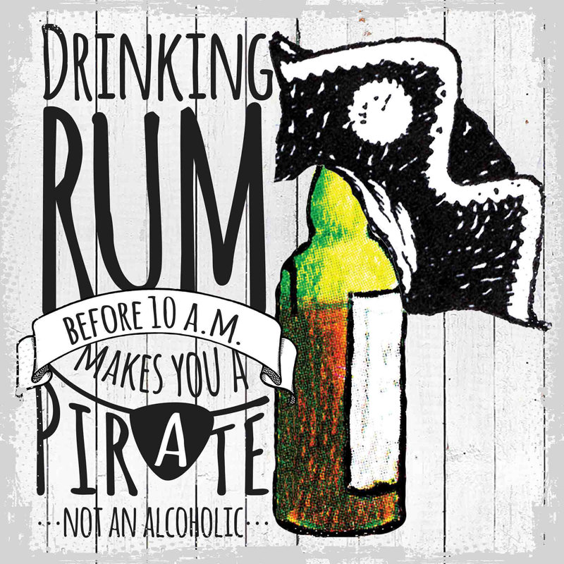 Drinking Rum Before 10 1 Piece Wrapped Canvas Wall Art, 81cm H x 81cm W