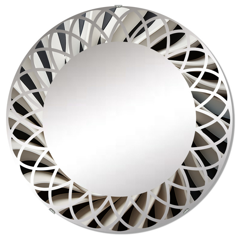 Medomak - Miroir mural moderne rond, 32 po x 32 po
