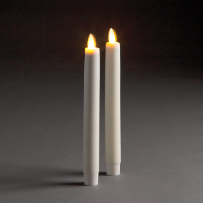 Solaris Taper Paraffin Wax Flameless Moving Flame Candles 8.5 in.