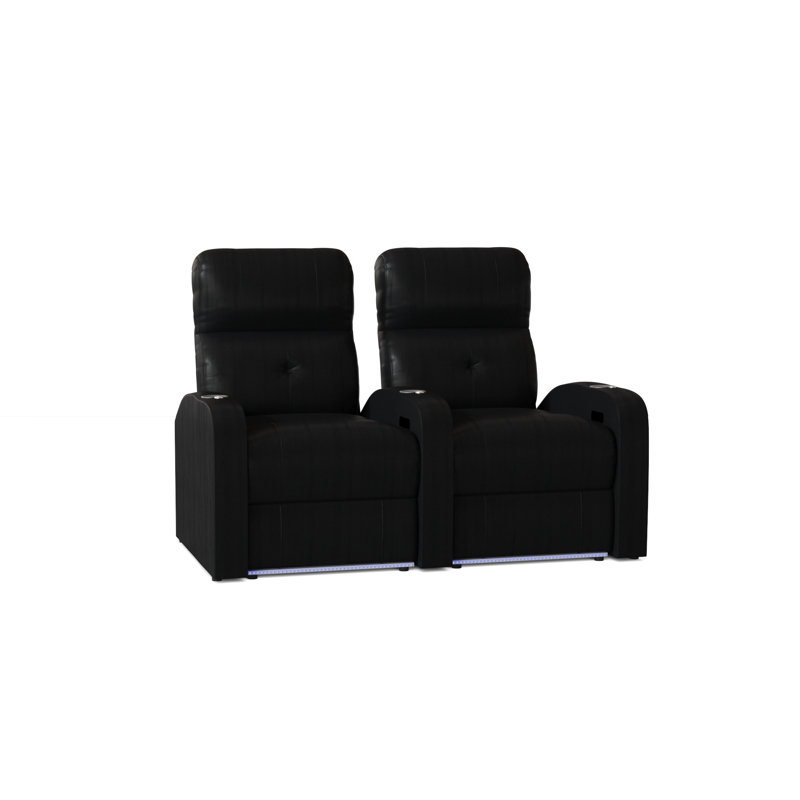 Causeuse de cinéma maison (rangée de 4), Manuel, Onyx Smartsuede