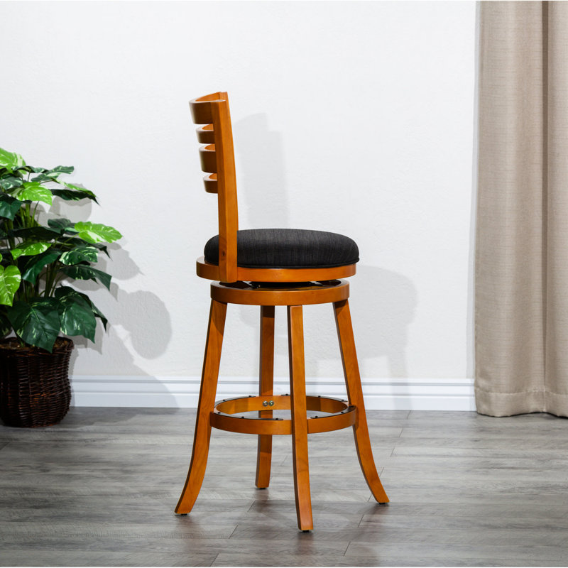Tabouret de bar, siège en tissu, fonction pivotante de revêtement et, Naturel, Gris anthracite