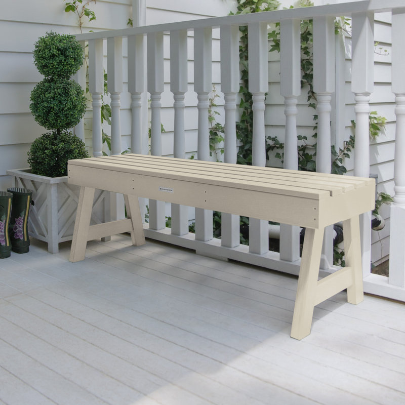 Banc de pique-nique en plastique Midwest, Blanc délavé