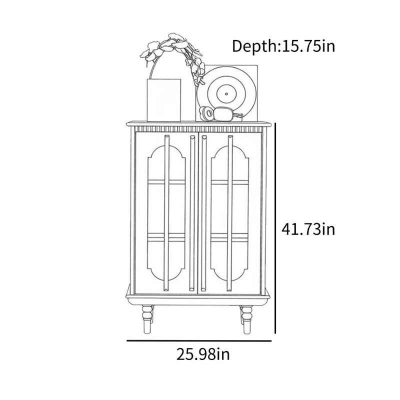 French-Style Vintage Upright Accent Cabinet