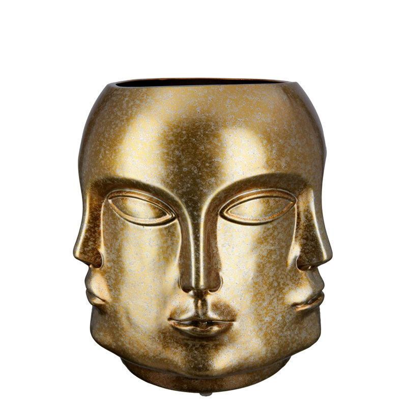 Abiya Ceramic Table Vase, Gold
