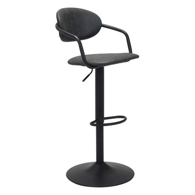 Chaise de bar Gusto noir et or
