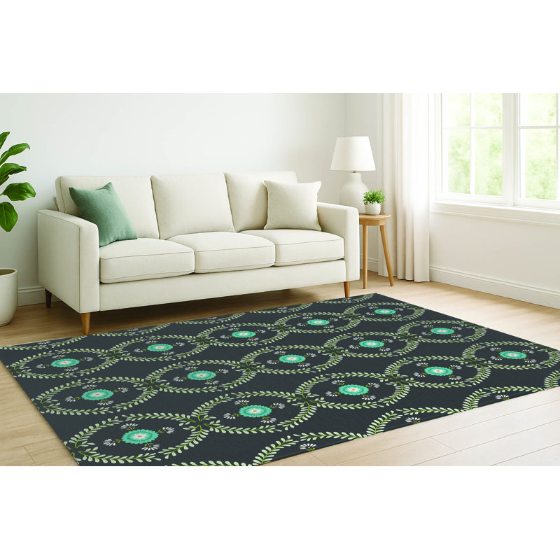 Bree Low Pile Decorative Indoor Area Rug, Rectangle 4' x 6'