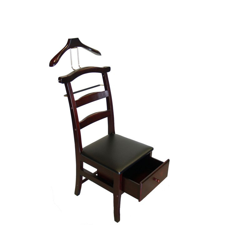 Solid Wood Freestanding Valet Stand, Mahogany