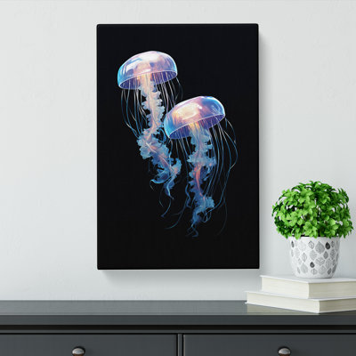Jellyfish Minimalism Art - Wrapped Canvas