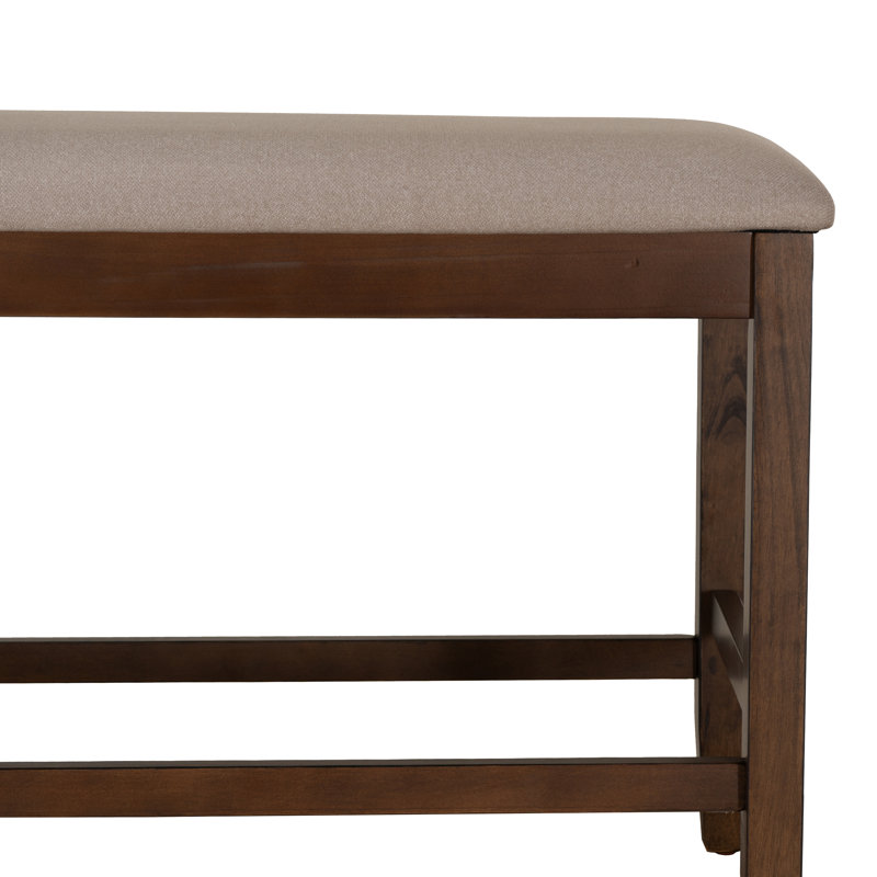 Barneveld Polyester Upholstered Bench, Beige/Brown