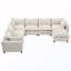 Canapé modulaire rembourré en U avec siège et rangement 7 places-129460600
