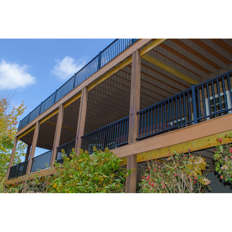 Ensemble de rampe en aluminium martelé noir l 6 pi x H 36 po ModVue, H 3 pi x l 6 pi x P 2,5 po, Noir martelé