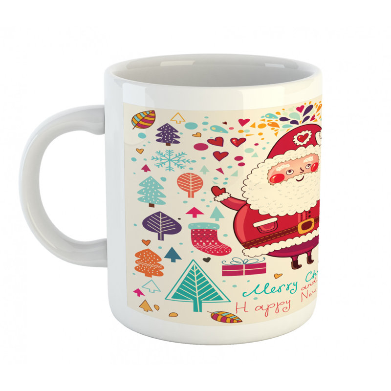 Grande tasse à café père noël et teddy