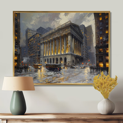 Beige Banks architectural à New York Winter - salon d'art mural Banks