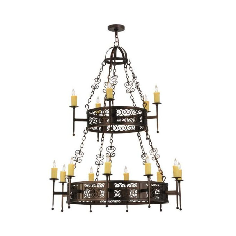 Toscano 15 - Light Chandelier, Gilded Tobacco, No Shade