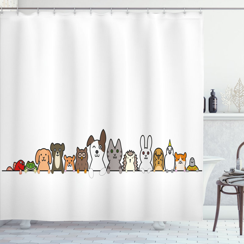 Shower Curtain with Hooks Included, 105"H x 69"W
