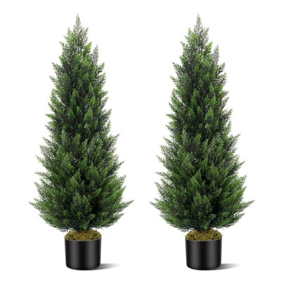 Cèdre artificiel dans un pot, faux arbre