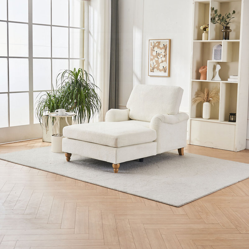 Canapé-lit moderne surdimensionné avec pieds en bois, Blanc