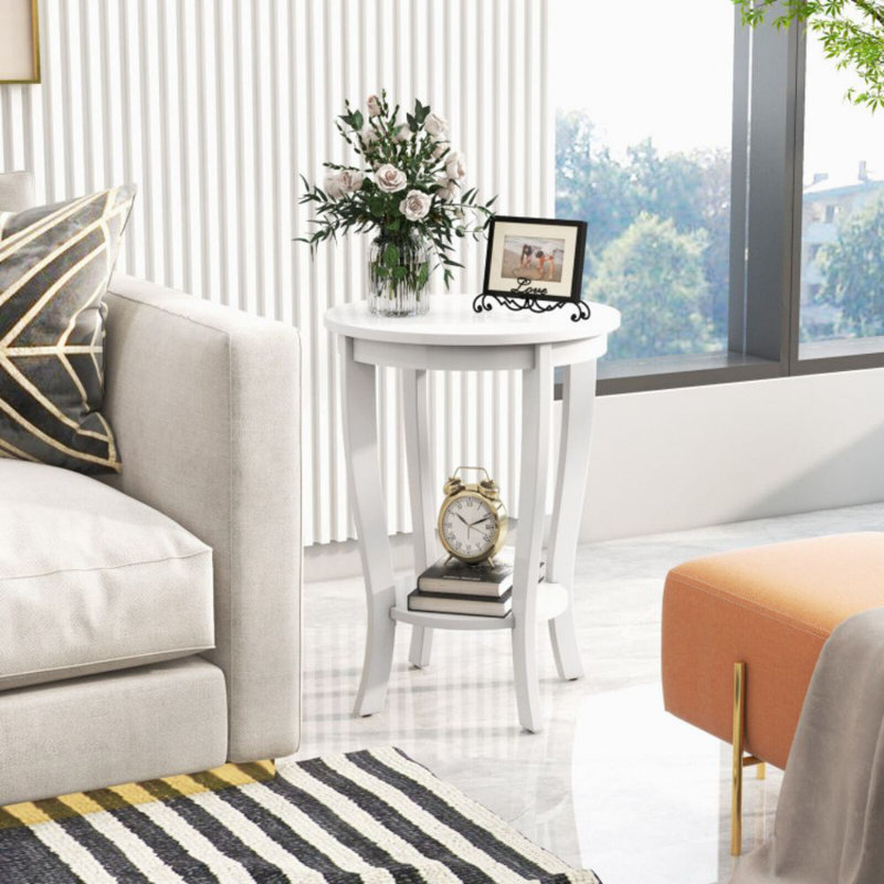 Table de bout avec rangement Nihhi, Blanc