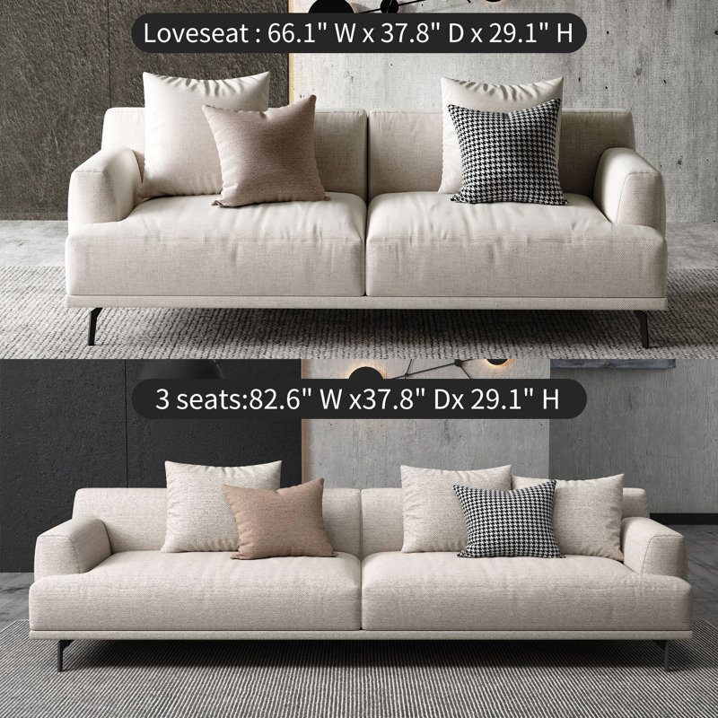 Isaiyah Upholstered Sofa, 29.1"H x 82.6"W x 37.8"D