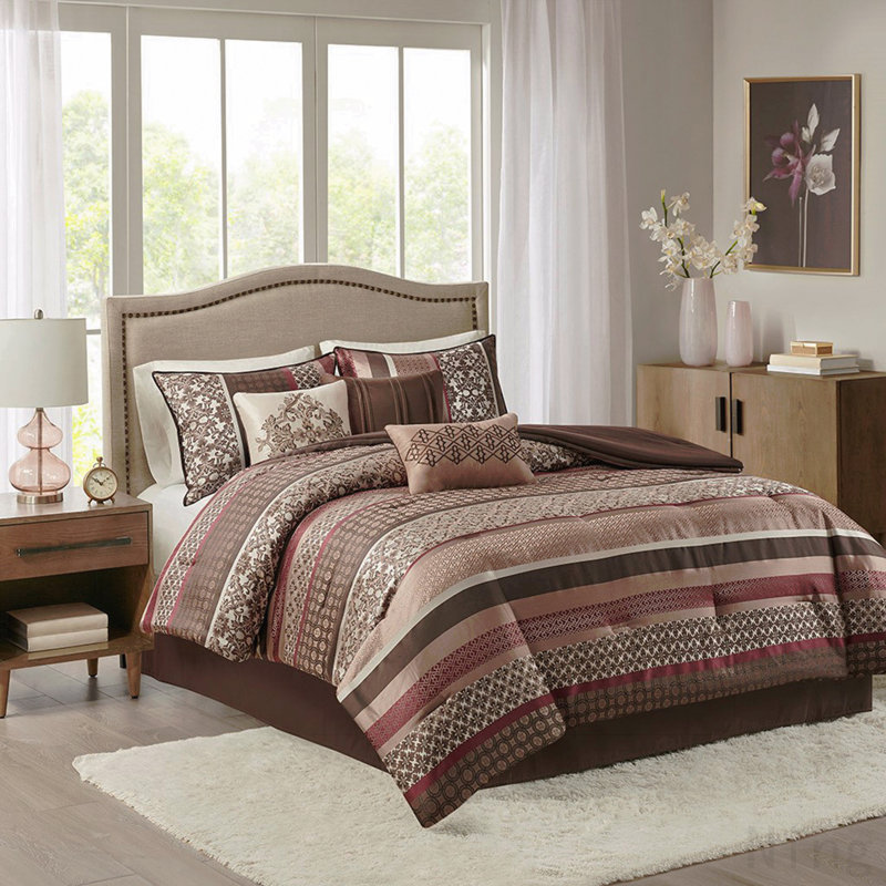 Ensemble d'édredon 7 pièces Red King, King Comforter + 6 Additional Pieces