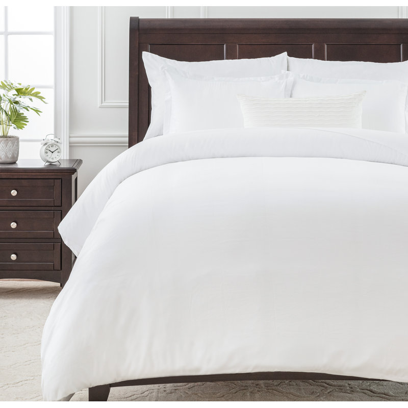 Ensemble de housse de couette ultra-doux, Housse de couette grand + 2 taies d'oreiller, Blanc classique