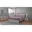 Ensemble de chambre à coucher à lit à panneaux crème / brun Amy-Anne, grand lit 3 pièces: lit, 2 tables de chevet